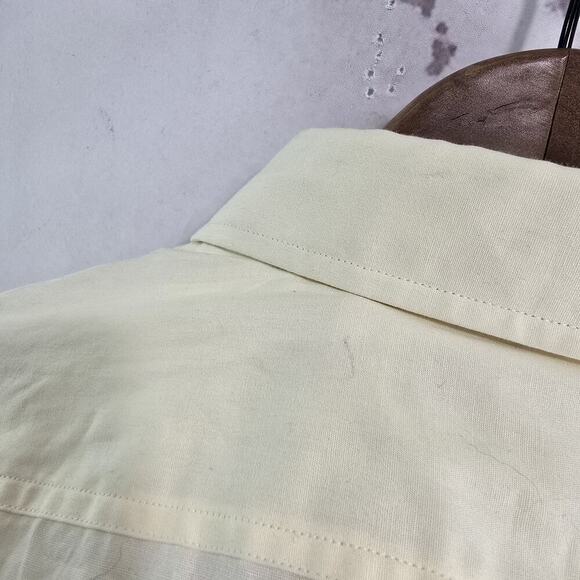 Vintage Button Shirt Mens Large Yellow Safari Pima Long Sleeve St John Bay - Picture 10 of 13